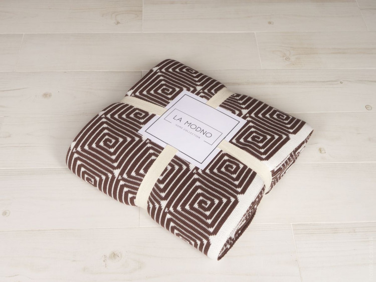 Плед La Modno Monogram Brown-Ecru 150x200 см