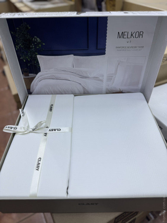 Постельное белье Aran Clasy Ranforce Melkor V-1 евро с вышивкой