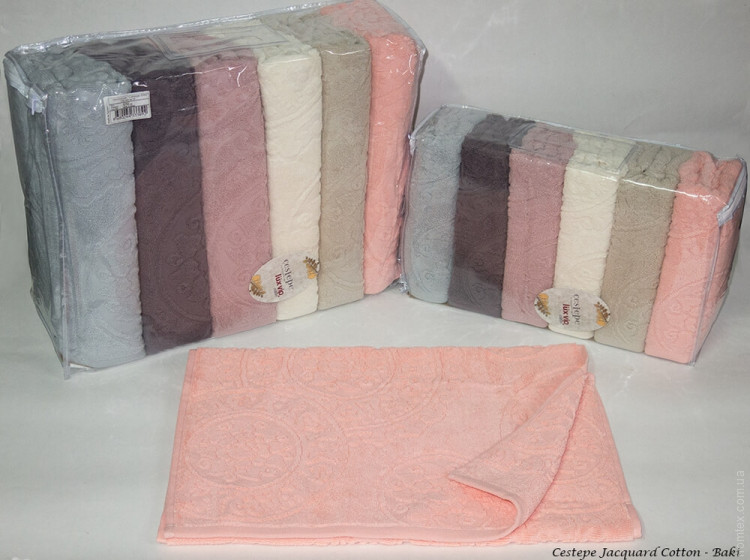 Набор махровых полотенец Cestepe Cotton Jacquard Baki из 6 штук 50х90 см