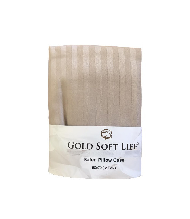 Набор наволочек Gold Soft Life сатин Basic Stripe 1 см 50x70 см 2 шт. бежевый