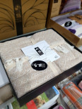 Покрывало хлопковое Moss Home 200x230 см бежевое с белым 