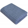 Плед вязаный Прованс косы SOFT синий меланж 200x200 см