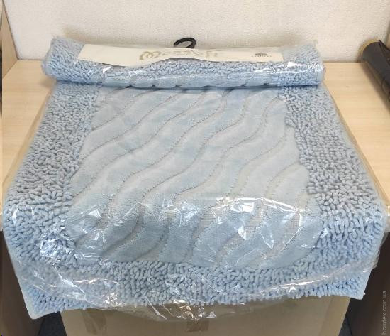 Набор ковриков для ванной MOSSOFT Cottoni 60x100 см + 50x60 см голубой V1