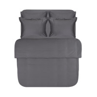 Постельное белье сатин 210ТС Lotus Home Brista антрацит евро (160х200+30см)