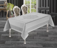 Скатертина Masali Evin жакардова 160х220 см сіра