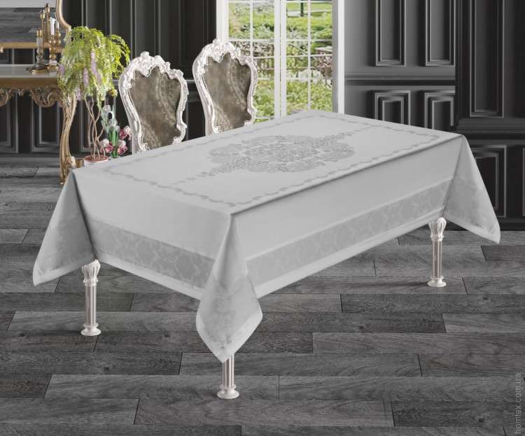 Скатертина Masali Evin жакардова 160х220 см сіра