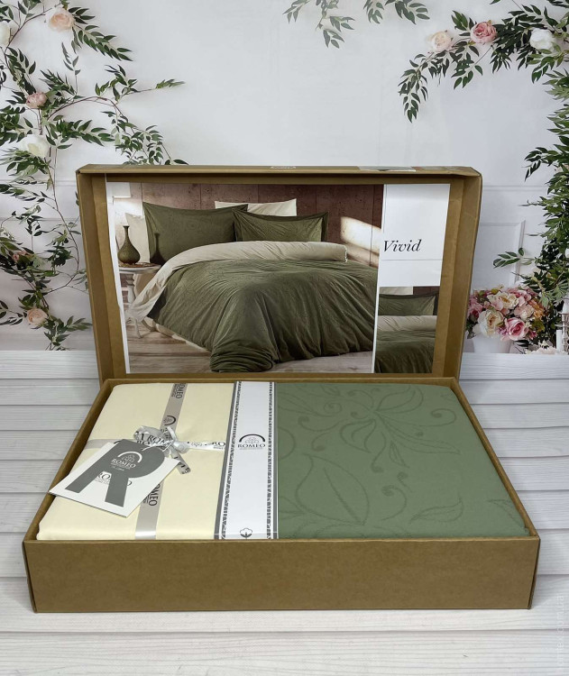 Постільна білизна Romeo Home поплін+жакард Vivid євро