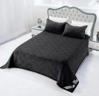 Покрывало велюровое Home textile Точки 200х230 см антрацит