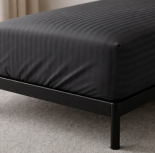 Простынь натяжная U-tek сатин Boston Iron Grey Stripe 80x190+25 см