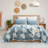 Покривало муслінове Saheser Forest Blue 240x260 см з наволочками
