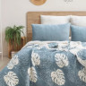 Покривало муслінове Saheser Forest Blue 240x260 см з наволочками
