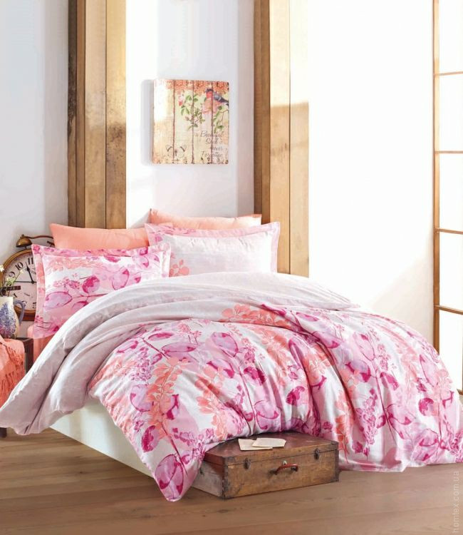 Комплект постельного белья Zugo Home сатин Roma V1 Pink евро