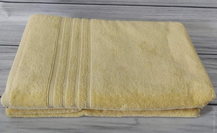 Набір махрових рушників Soft Cotton Aria із 2 шт (50х90 см + 75х150 см) жовтий