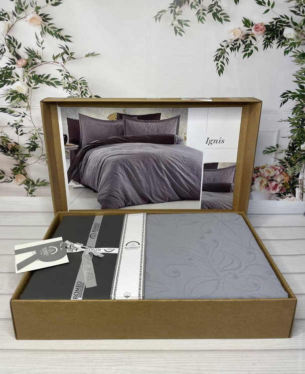 Постельное белье Romeo Home поплин+жаккард Ignis евро
