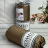 Простирадло сатинова Romeo Home 180x200+30 см з наволочками коричнева