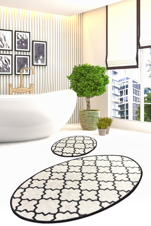 Набор ковриков для ванной Chilai Home Kupa beyaz 60x100 см + 50x60 см