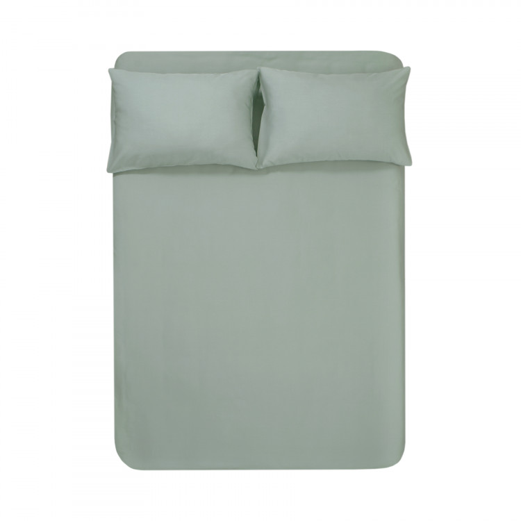 Простынь на резинке с наволочками Penelope - Celine green зеленый 200x200 + 50x70 см (2 шт.)