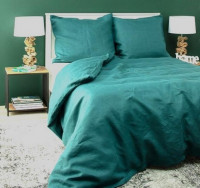 Постельное белье Almira Mix Вареный Хлопок Премиум Бирюзовый евро макси