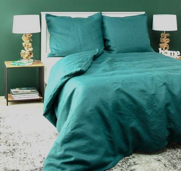 Постельное белье Almira Mix Вареный Хлопок Премиум Бирюзовый евро макси