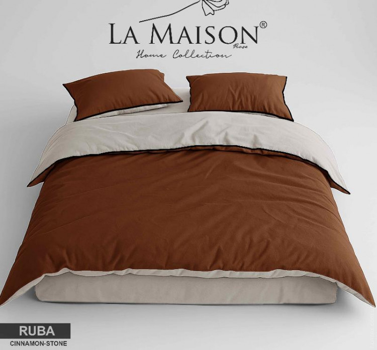 Постільна білизна La Maison варена бавовна Ruba cinnamon - stone євро