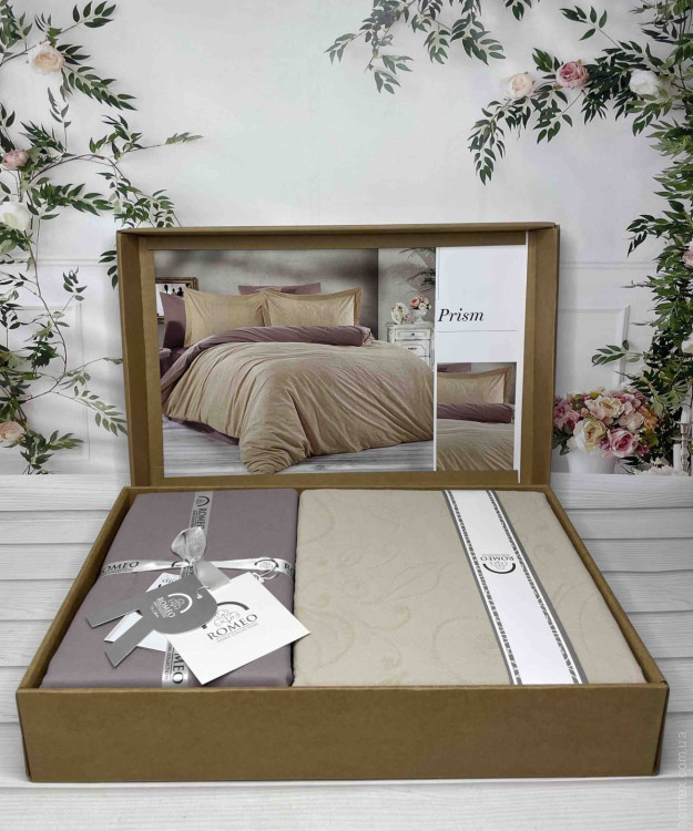 Постільна білизна Romeo Home поплін+жакард Prism євро