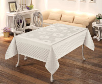 Скатертина Masali жаккардова 160х220 см модель 504 біла