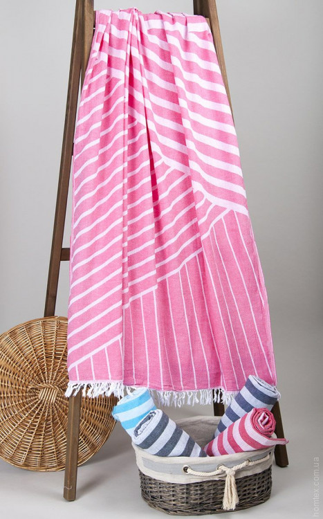 Полотенце пляжное Barine Pestemal Cross Pink розовое 95х165 см 