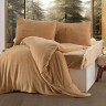 Велюровое постельное белье More Soft бежевое евро
