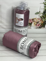 Простирадло сатинова Romeo Home 180x200+30 см з наволочками фіолетова