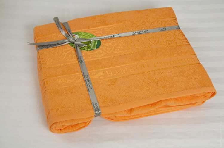 Простынь махровая Cestepe Bamboo Premium 160x200 см оранжевая