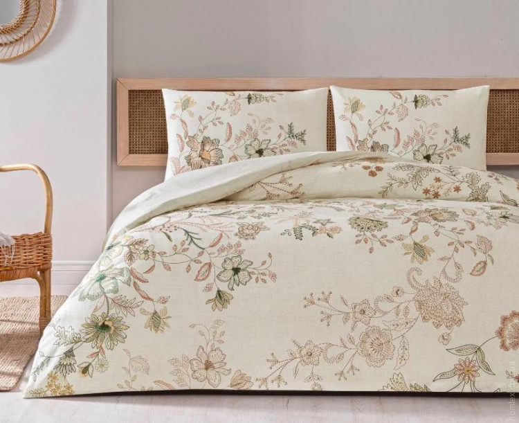 Постільна білизна TAC Despina ekru ранфорс євро