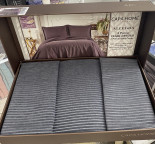 Покрывало жаккардовое Capa Home Allegra 240x260 см серое с наволочками