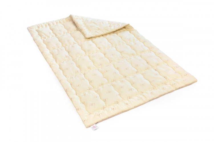 Одеяло шерстяное Mirson Летнее Hand Made Чехол Тик Camel 140x205 см, №173