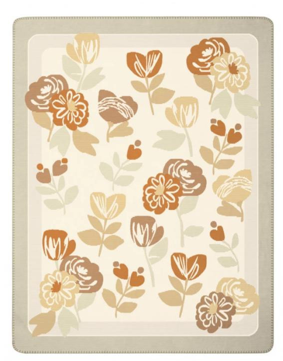 Плед бавовняний Biederlack Wohndecke Bloom Frame 150х200 см