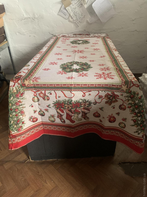 Скатертина гобеленова новорічна Alltex 140x180 см модель 4
