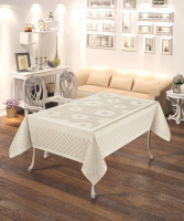 Скатертина Masali жаккардова 160х220 см модель 504 кремова