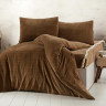Велюровое постельное белье More Soft коричневое евро