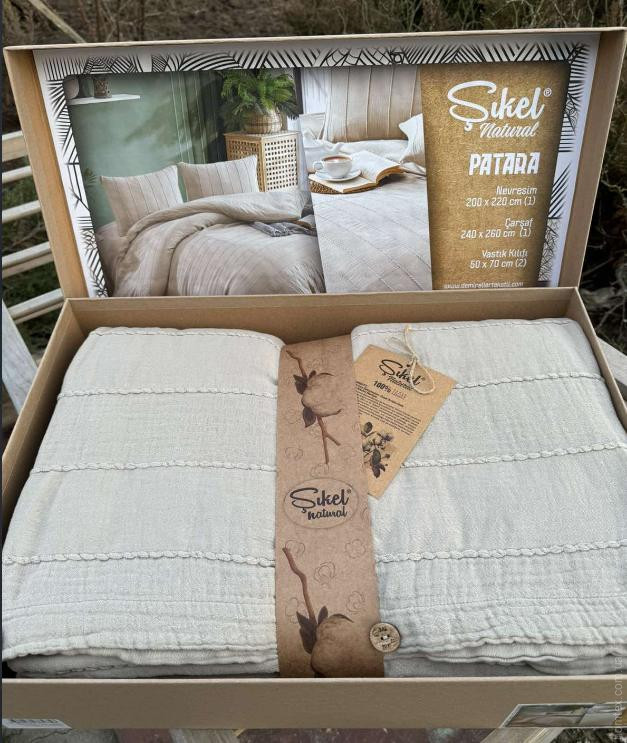 Постельное белье Sikel Patara из муслина бежевое евро