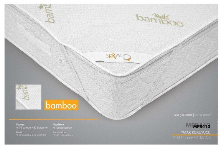 Наматрасник Seral Bamboo 180x200 резинка по углам