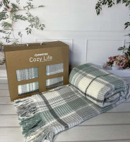 Плед хлопковый Merinos Cozy Life 180x220 см, Mint