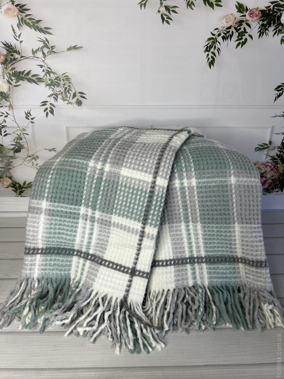Плед хлопковый Merinos Cozy Life 180x220 см, Mint