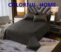Покривало велюрове Colorful Home 210х240 см, модель СH - 1160-35, без наволочок, темно-сіре