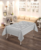 Скатертина Masali жаккардова 160х220 см модель 504 сіра