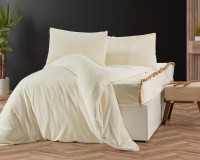 Велюровое постельное белье More Soft молочное евро