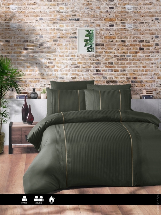 Постельное белье First Choice De Luxe Elegant dark green евро Постельное белье First Choice De Luxe Elegant dark green евро