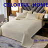 Покривало велюрове Colorful Home 210х240 см, модель СH - 1160-35, без наволочок, кремове