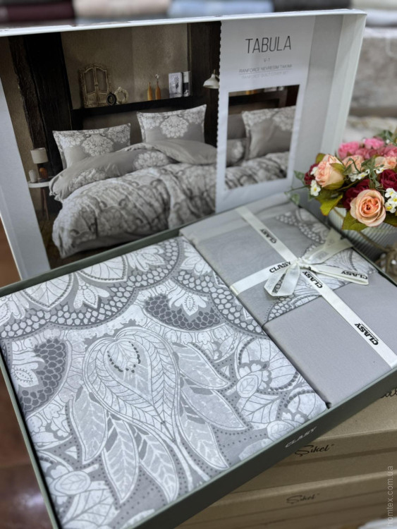 Постельное белье La Maison Tabula V-1 из муслина евро с вышивкой Постельное белье La Maison Tabula V-1 из муслина евро с вышивкой