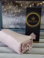 Простирадло Belizza сатин пудровий 280х280 см з наволочками