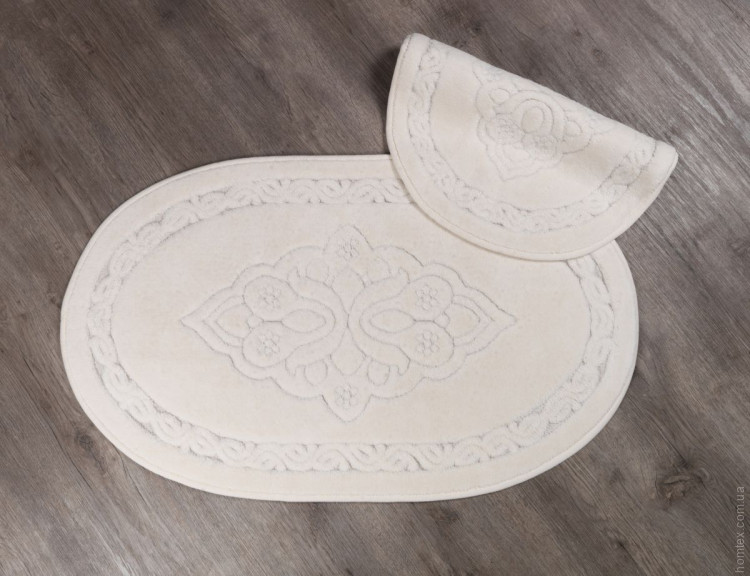 Набор овальных ковриков для ванной Maco Gala oval krem (50х60 см + 60х100 см)