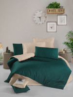 Постельное белье VICTORIA PLAIN Sateen Green-Cream евро